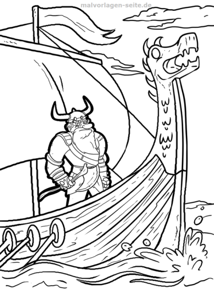 Корабль викингов раскраска