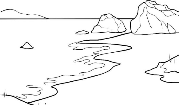 Морской пейзаж раскраска