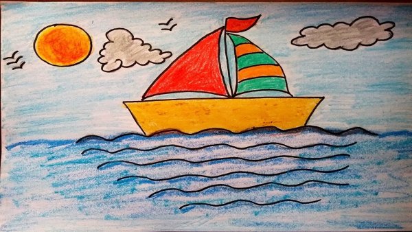 Море рисунок для детей