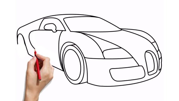 Рисунки несложные машины Бугатти