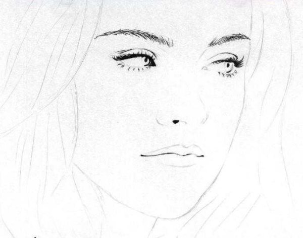 Портрет девушки каранд
