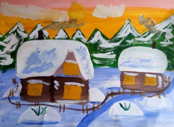 Рисунок встреча зимы