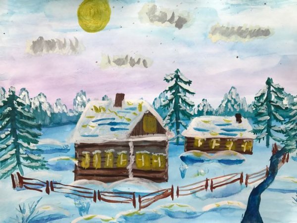 Рисунок к стихотворению встреча зимы