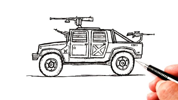 Нарисовать военную машину