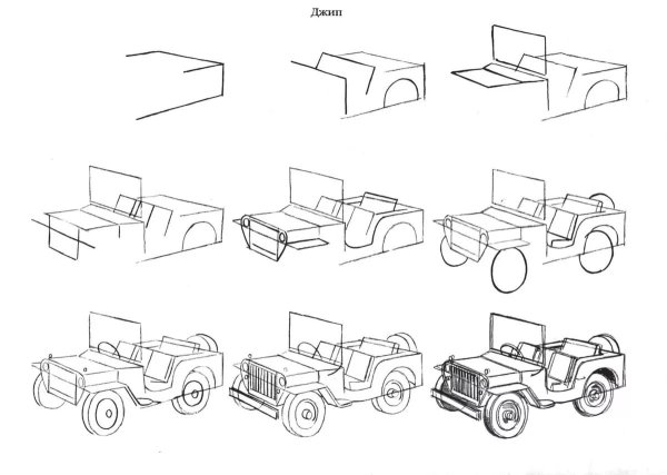 Уроки рисования машинки