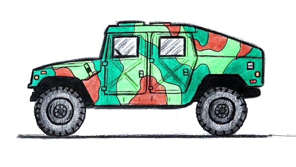 Нарисовать военную машину