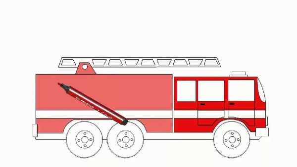 Поэтапное рисование пожарной машины