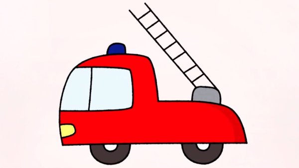 Рисование для детей пожарная машина