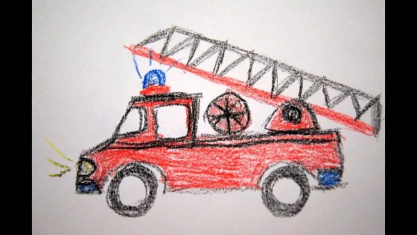 Рисование для детей пожарная машина