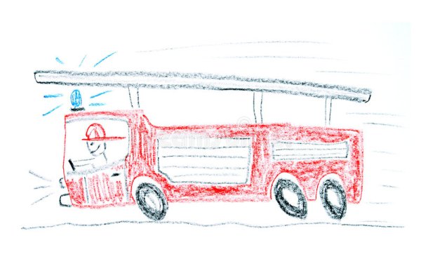 Нарисовать пожарную машину карандашом