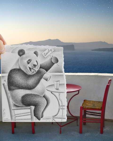 Бен Хайне карандаш против камеры