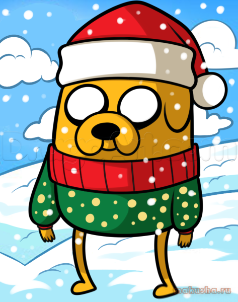 Дед Мороз рисунок легкий