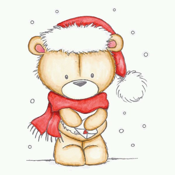 Акварельные открытки на новый год