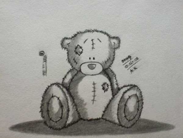 Медвежонок Тедди карандашом