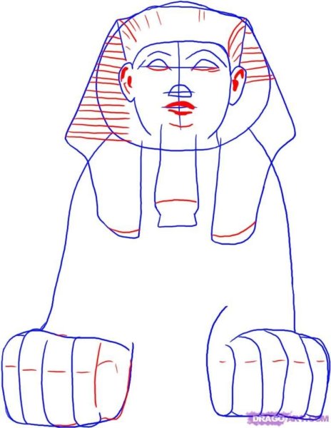 Поэтапное рисование сфинкса