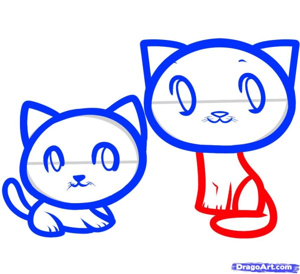 Котенок с клубком раскраска