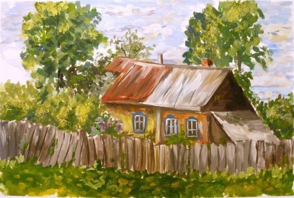 Деревня рисунок