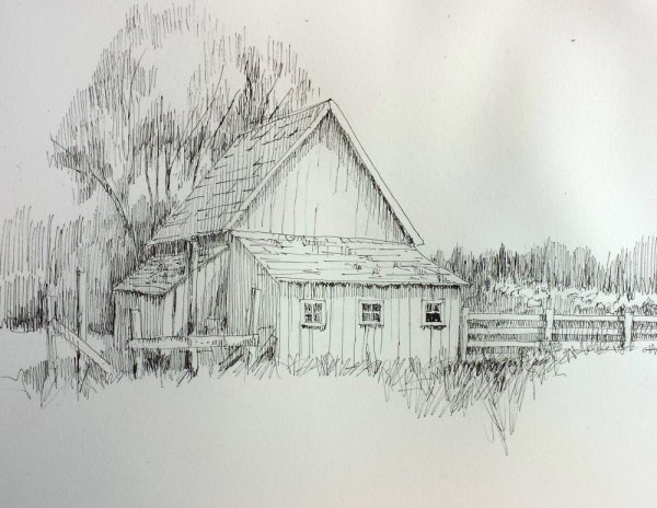 Наброски сельского пейзажа