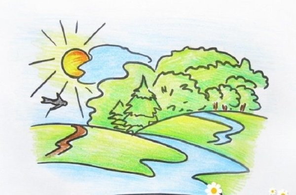 Летние рисунки карандашом