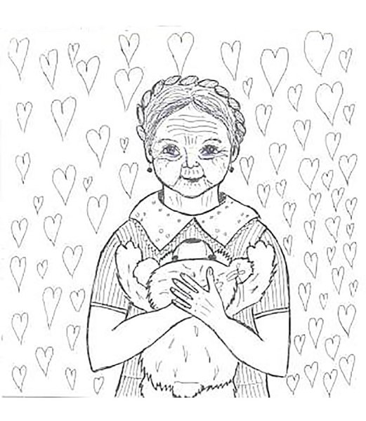 Рисунок бабушки для срисовки