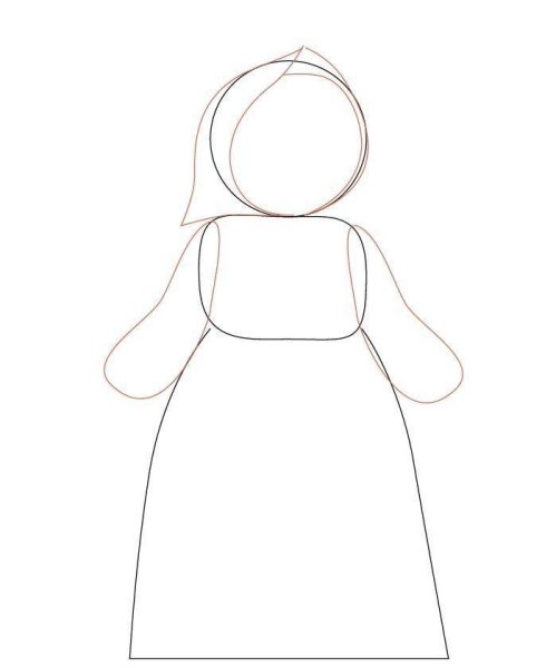 Рисуем бабушку поэтапно для детей