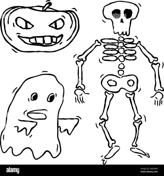 Маленькие скелетики рисунок на Хэллоуин