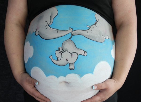 Бодиарт беременных животиков