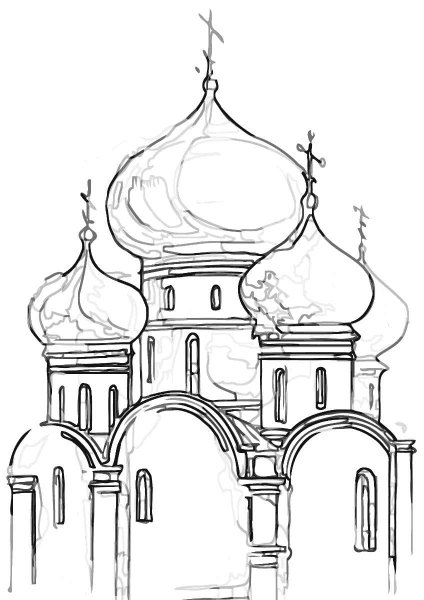 Церковь раскраска