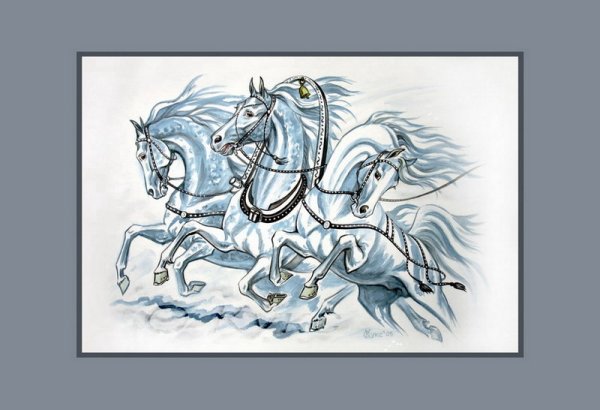 Тройка коней рисунок