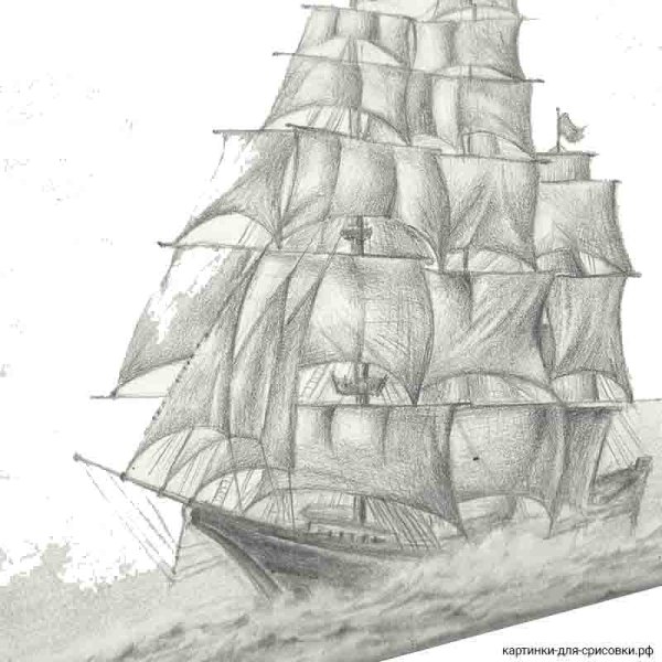 Корабль карандашом