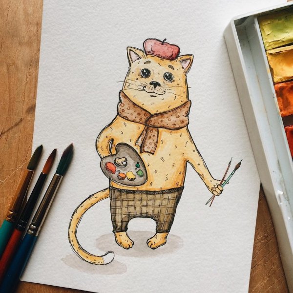 Скетчинг котенок