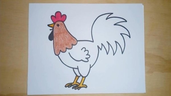 Петушок для рисования детям