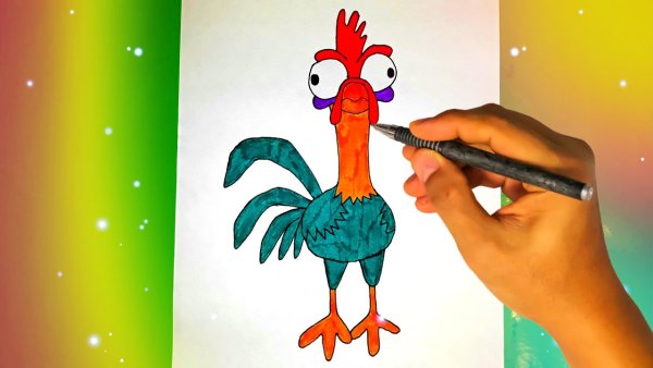 Рисунок петушка для срисовки