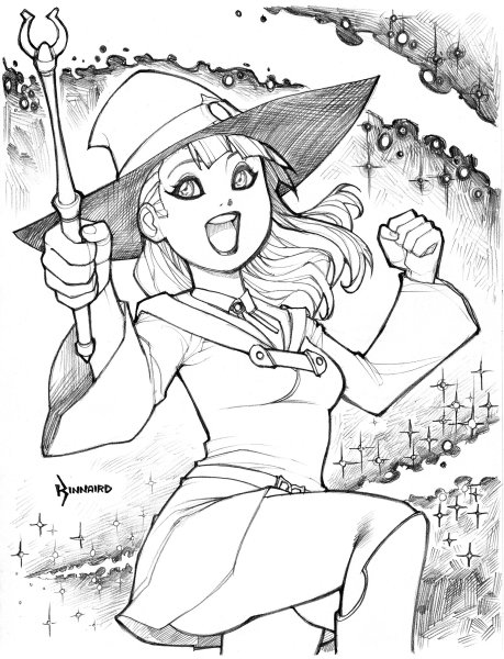 Раскраска аниме Академия ведьмочек