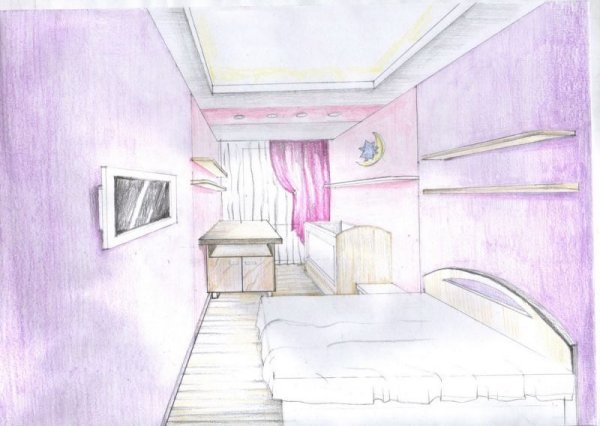 Комната девочки подростка рисунок