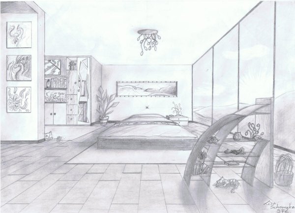 Комната моей мечты карандашом