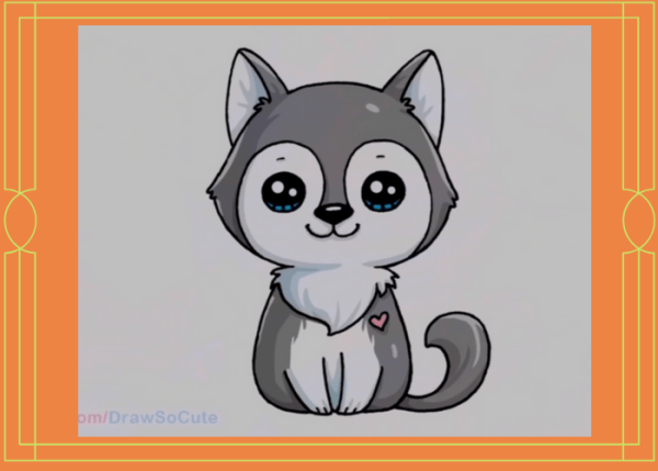 Хаски рисунок легкий милый