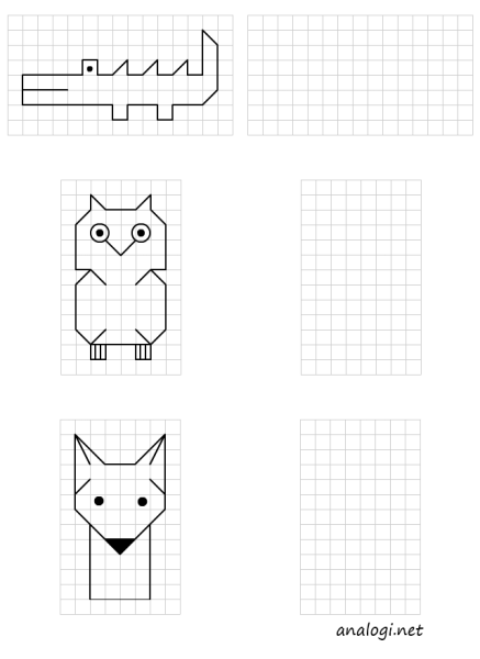 Рисование по клеточкам для малышей