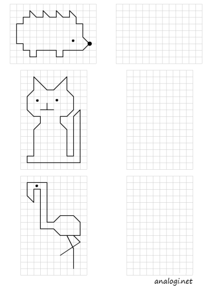 Обводить рисунок по клеткам