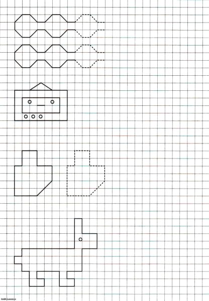 Рисование по клеточкам в тетради схемы