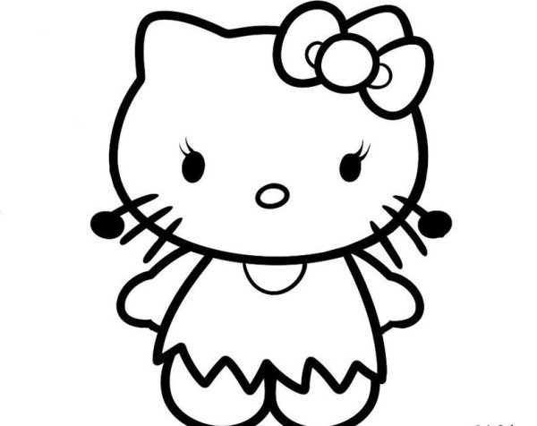 Хелло Китти в платье раскраска