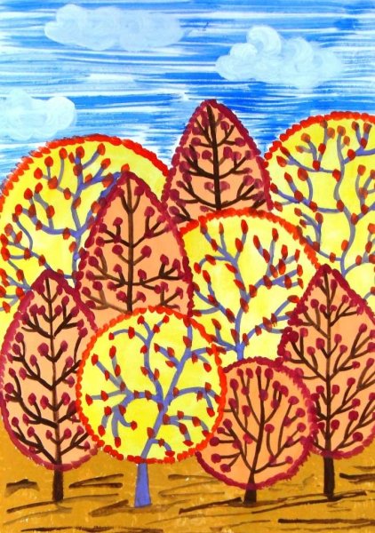 Осеннее дерево раскраска