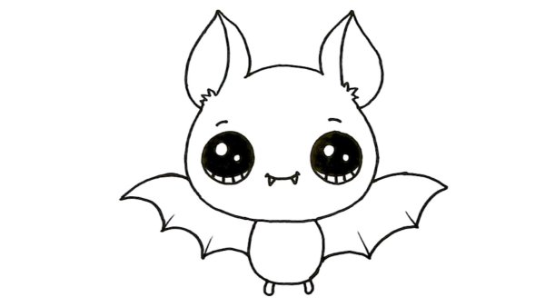 Рисунок летучей мыши для срисовки