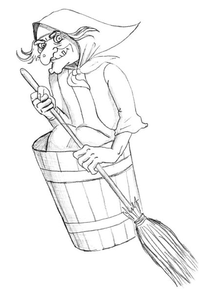 Баба Яга летает на ступе