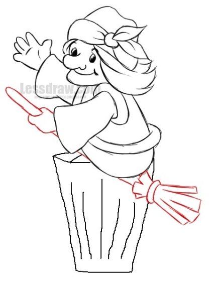 Поэтапное рисование бабы яги для детей