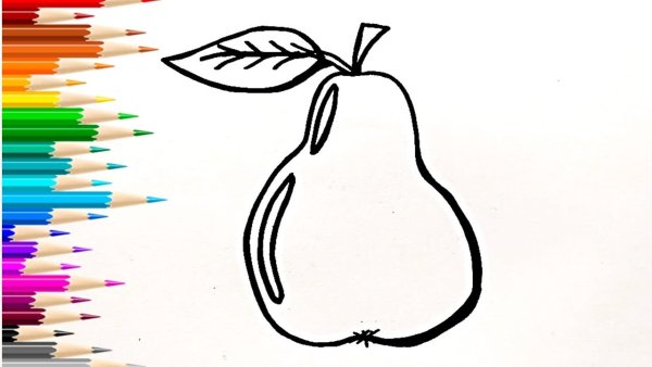 Лёгкий рисунок яблоко и груша