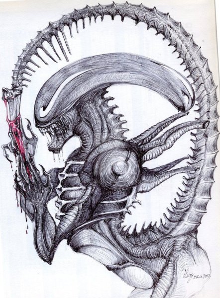 Тату Ксеноморф чужой