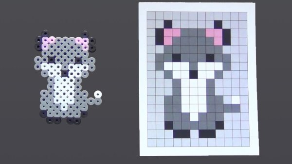 Волк из термомозаики