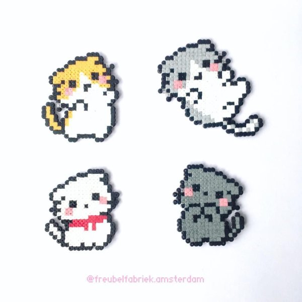 Котик из термомозаики