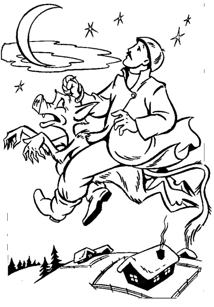 Рисунок к сказке Гоголя ночь перед Рождеством